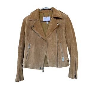 BCBGeneration Real Leather Brown Suede Fitted Moto Jacket New